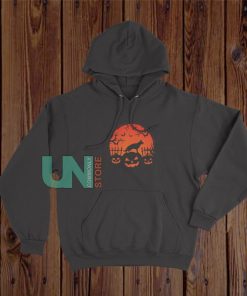 Halloween Night Pumpkins Dog Silhouette Hoodie