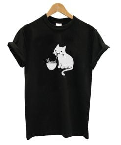 Cute Cat Eating Ramen T-Shirt