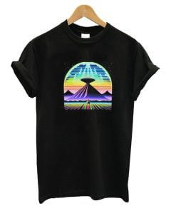 Retro SciFi UFO Mountain T-Shirt