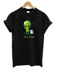 Alien with Alien Cat T-Shirt