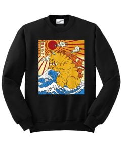 Catzilla Vintage Japanese Sunset Sweatshirt