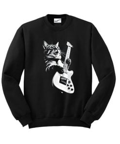 Rock Cat Playing Guitar Sweatshirt