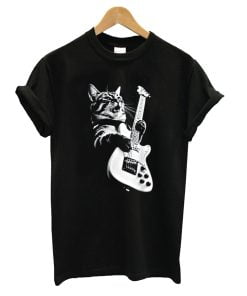 Rock Cat Playing Guitar T-Shirt