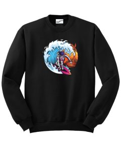 Summer Astronaut Surfing Sweatshirt