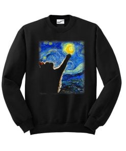 Van Gogh Starry Night Cat Sweatshirt